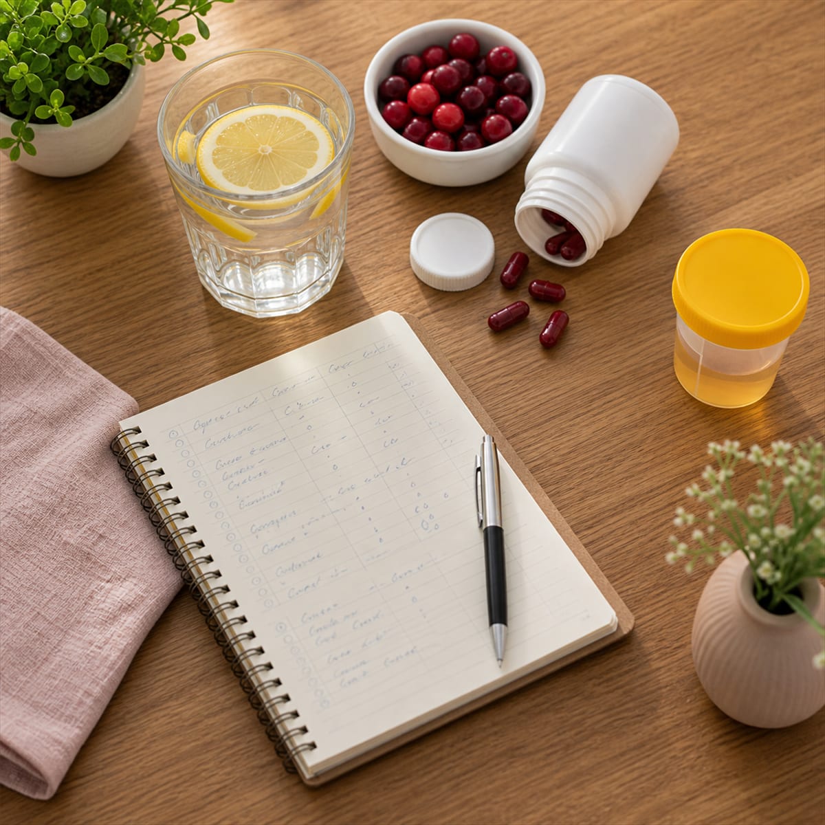 Hidratação, cranberry e exame de urina — prevenção de ITU recorrente