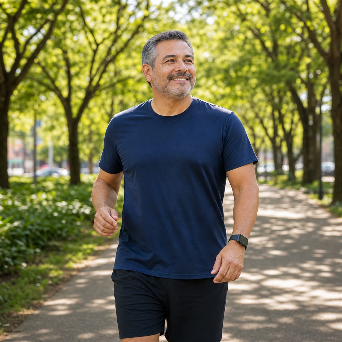 Homem em caminhada ao ar livre — atividade física para reverter pré-diabetes